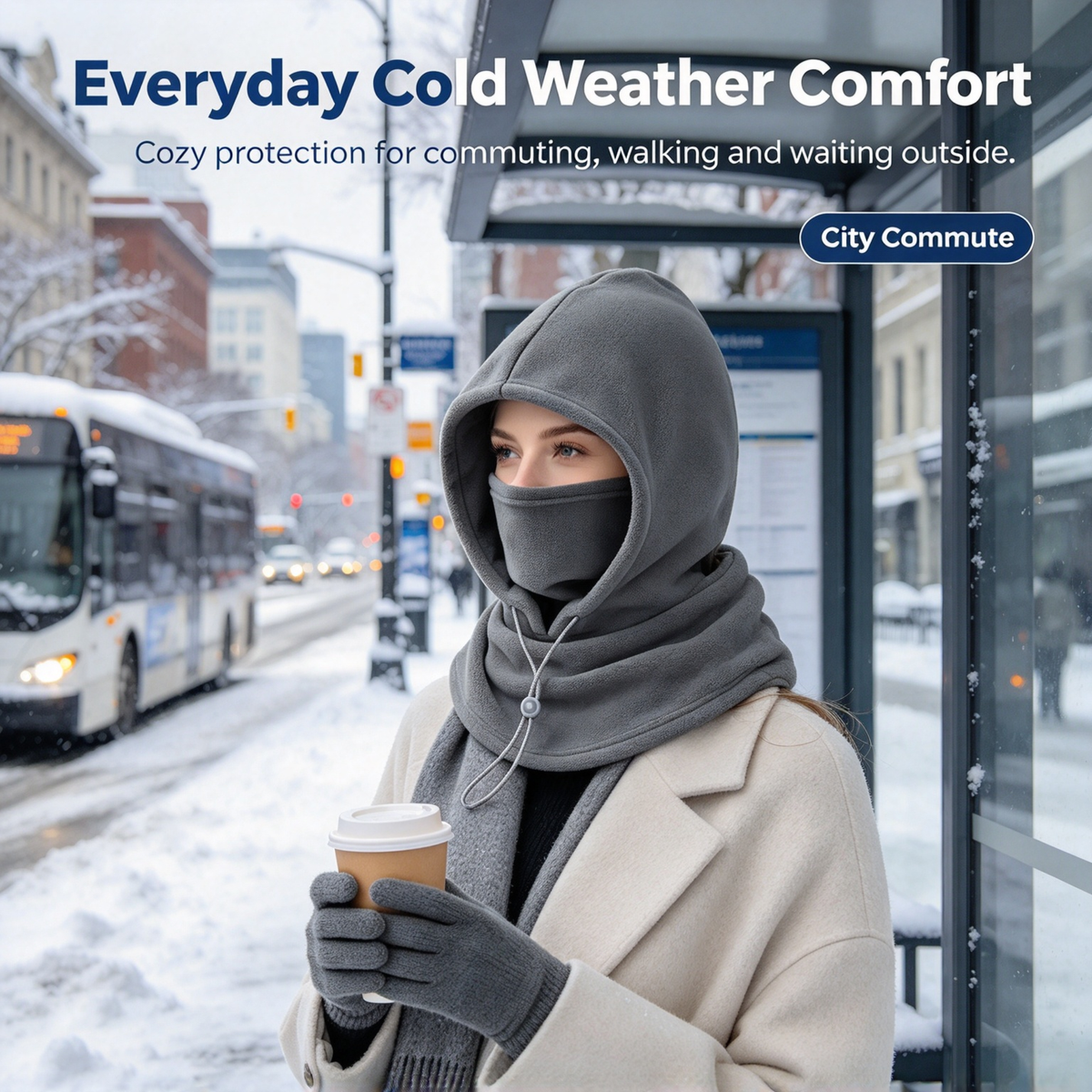 🔥 LAST DAY SALE – 50% OFF ❄️ 2-Piece Plush-Lined & Thickened Winter Face Mask and Hat Set – Windproof, Full Face & Neck Protection🔥🔥
