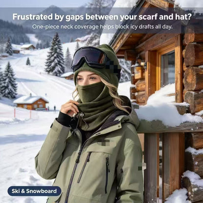 🔥 LAST DAY SALE – 50% OFF ❄️ 2-Piece Plush-Lined & Thickened Winter Face Mask and Hat Set – Windproof, Full Face & Neck Protection🔥🔥