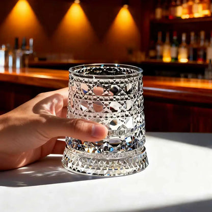 360° Spinning Whiskey Glass 🥂 Rotatable Crystal Glass