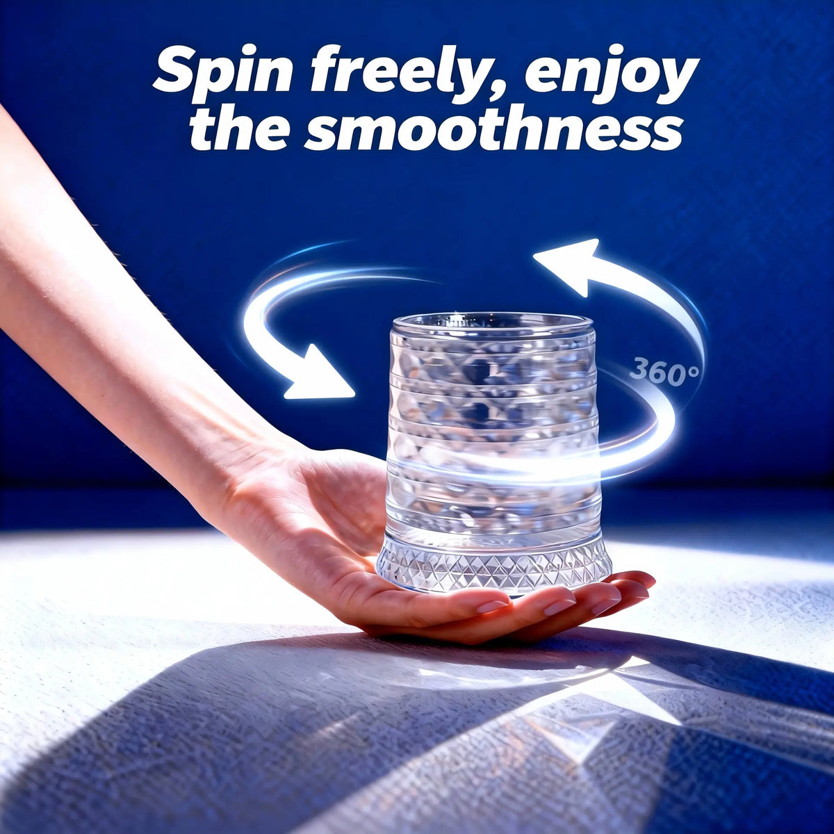360° Spinning Whiskey Glass 🥂 Rotatable Crystal Glass