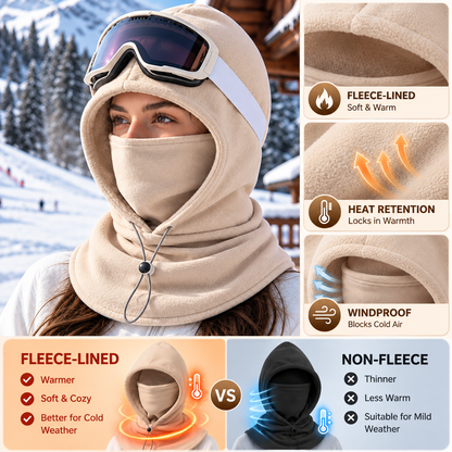 🔥 LAST DAY SALE – 50% OFF ❄️ 2-Piece Plush-Lined & Thickened Winter Face Mask and Hat Set – Windproof, Full Face & Neck Protection🔥🔥
